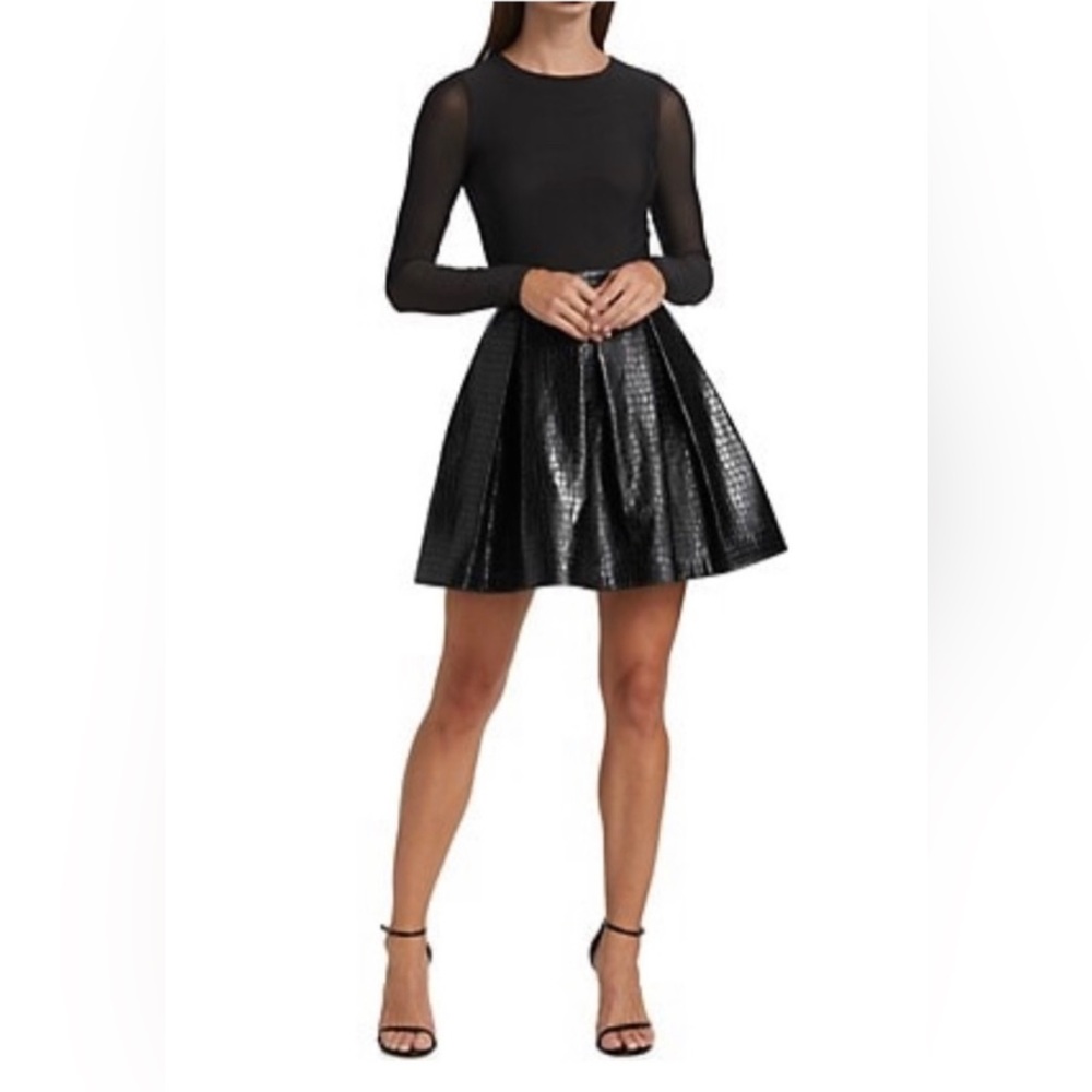 Alice + Olivia NWT 
Chara Vegan Leather Party Dress